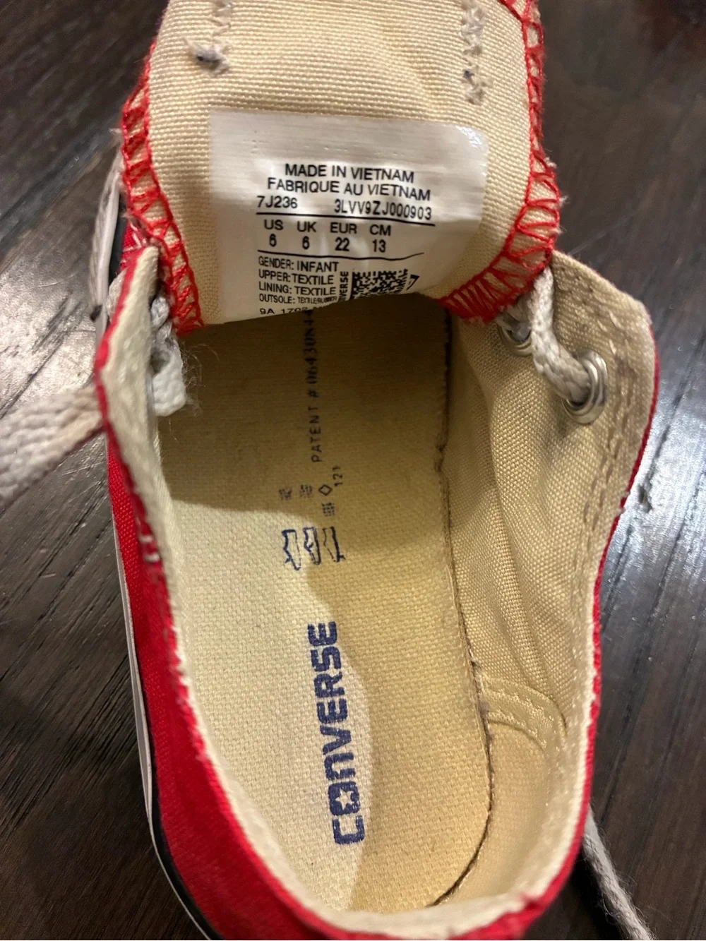 Converse Kids Red Canvas Low-Top Sneakers with White Laces